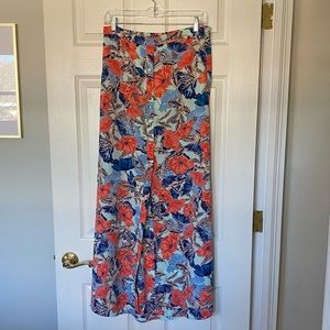 NWT Fun Tropical Floral Maxi Skirt with Slit